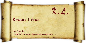 Kraus Léna névjegykártya